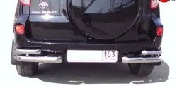 Защита заднего бампера (двойные углы d63 и 42 мм) Металл Дизайн Toyota RAV4  XA305 (2005-2009) 5 дв. дорестайлинг