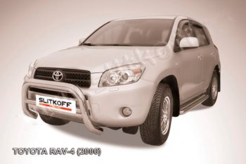 Защита переднего бампера Slitkoff (Ø76 мм, низкая) Toyota RAV4  XA305 (2005-2009) 5 дв. дорестайлинг