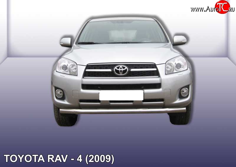 11 999 р. Одинарная защита переднего бампера диаметром 76 мм Slitkoff  Toyota RAV4  XA30 (2008-2010) 5 дв. 1-ый рестайлинг (Цвет: нержавеющая полированная сталь)  с доставкой в г. Керчь