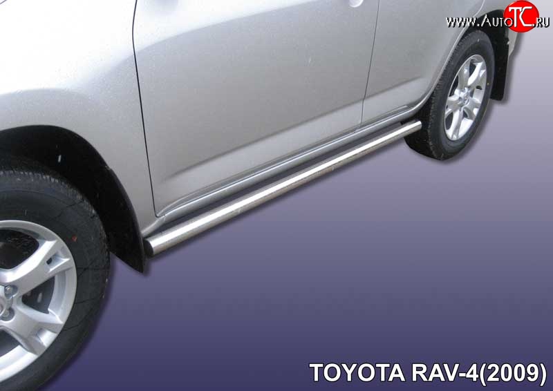 12 699 р. Защита порогов из круглой трубы диаметром 57 мм Slitkoff Toyota RAV4 XA30 5 дв. 1-ый рестайлинг (2008-2010) (Цвет: нержавеющая полированная сталь)  с доставкой в г. Керчь