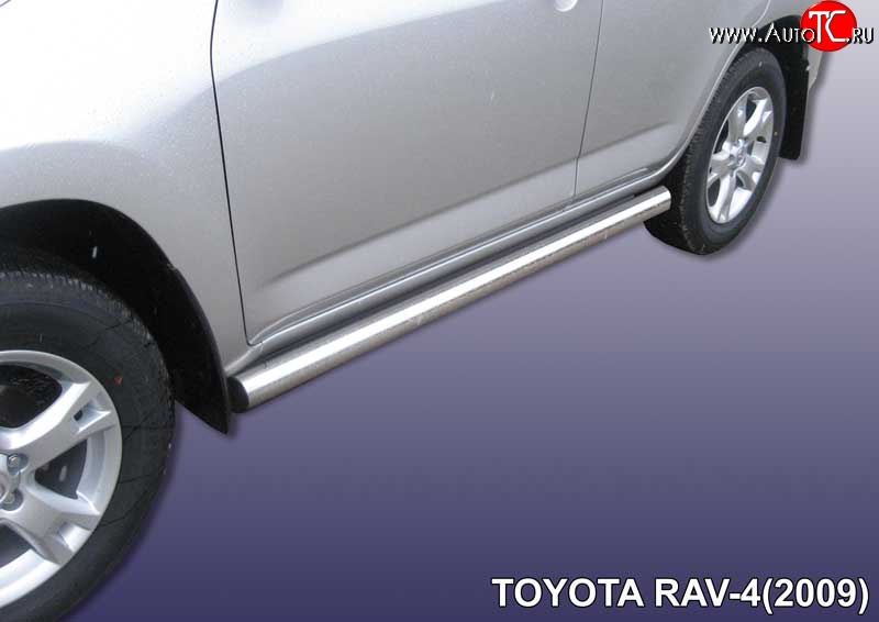 13 649 р. Защита порогов из круглой трубы диаметром 76 мм Slitkoff  Toyota RAV4  XA30 (2008-2010) 5 дв. 1-ый рестайлинг (Цвет: нержавеющая полированная сталь)  с доставкой в г. Керчь