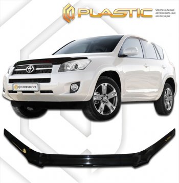 2 199 р. Дефлектор капота CA-Plastic exclusive Toyota RAV4 XA30 5 дв. удлиненный 1-ый рестайлинг (2009-2010) (серия Classic черный, Без надписи)  с доставкой в г. Керчь. Увеличить фотографию 2