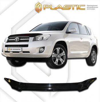 1 999 р. Дефлектор капота CA Plastic Toyota RAV4 XA30 5 дв. удлиненный 1-ый рестайлинг (2009-2010) (серия Classic черный, Без надписи)  с доставкой в г. Керчь. Увеличить фотографию 2