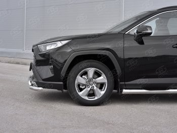16 399 р. Защита переднего бампера (2 трубы Ø63 и 75х42 мм, нержавейка) Russtal Toyota RAV4 XA50 5 дв. дорестайлинг (2018-2025)  с доставкой в г. Керчь. Увеличить фотографию 3