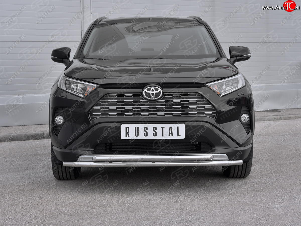 18 899 р. Защита переднего бампера (2 трубы Ø42 мм, нержавейка) SLITKOFF  Toyota RAV4  XA50 (2018-2025) 5 дв. дорестайлинг  с доставкой в г. Керчь