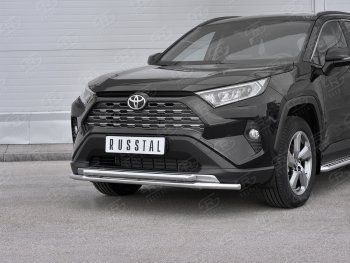 18 899 р. Защита переднего бампера (2 трубы Ø42 мм, нержавейка) SLITKOFF  Toyota RAV4  XA50 (2018-2025) 5 дв. дорестайлинг  с доставкой в г. Керчь. Увеличить фотографию 3
