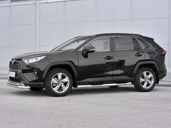 19 999 р. Защита переднего бампера (2 трубы Ø63 и 42 мм, нержавейка) SLITKOFF  Toyota RAV4  XA50 (2018-2025) 5 дв. дорестайлинг  с доставкой в г. Керчь. Увеличить фотографию 3