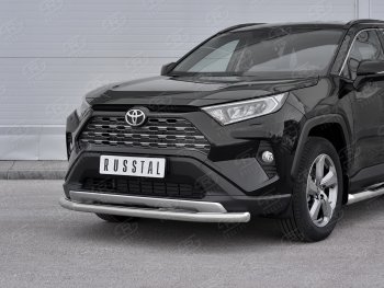 16 649 р. Защита переднего бампера (Ø63 мм, нержавейка) SLITKOFF  Toyota RAV4  XA50 (2018-2025) 5 дв. дорестайлинг  с доставкой в г. Керчь. Увеличить фотографию 2