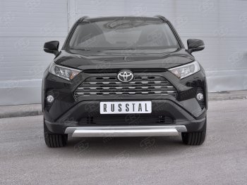11 999 р. Защита переднего бампера (Ø75х42 мм, нержавейка) Russtal Toyota RAV4 XA50 5 дв. дорестайлинг (2018-2025)  с доставкой в г. Керчь. Увеличить фотографию 2
