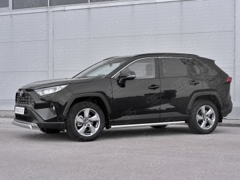 11 999 р. Защита переднего бампера (Ø75х42 мм, нержавейка) Russtal Toyota RAV4 XA50 5 дв. дорестайлинг (2018-2025)  с доставкой в г. Керчь. Увеличить фотографию 3