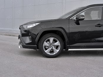11 999 р. Защита переднего бампера (Ø75х42 мм, нержавейка) Russtal Toyota RAV4 XA50 5 дв. дорестайлинг (2018-2025)  с доставкой в г. Керчь. Увеличить фотографию 4