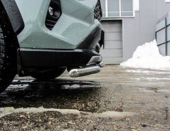 13 699 р. Защита переднего бампера Slitkoff (Ø57 и 42 мм)  Toyota RAV4  XA50 (2018-2025) 5 дв. дорестайлинг (Нержавейка)  с доставкой в г. Керчь. Увеличить фотографию 3
