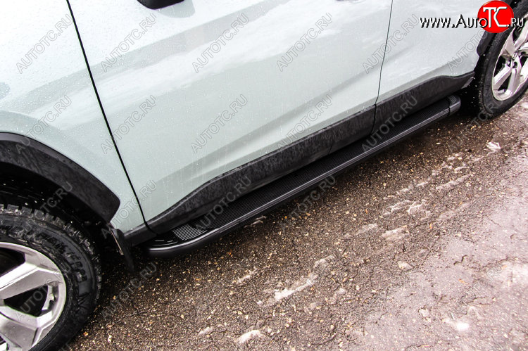13 349 р. Пороги алюминиевые Slitkoff  Toyota RAV4  XA50 (2018-2025) 5 дв. дорестайлинг (Optima Black )  с доставкой в г. Керчь