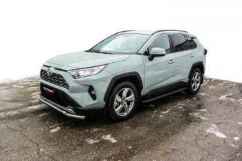 13 349 р. Пороги алюминиевые Slitkoff  Toyota RAV4  XA50 (2018-2025) 5 дв. дорестайлинг (Optima Black )  с доставкой в г. Керчь. Увеличить фотографию 3