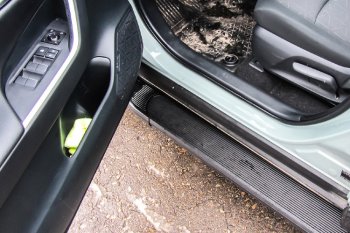 13 349 р. Пороги алюминиевые Slitkoff  Toyota RAV4  XA50 (2018-2025) 5 дв. дорестайлинг (Optima Black )  с доставкой в г. Керчь. Увеличить фотографию 2