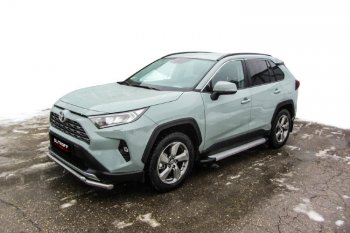 13 349 р. Пороги алюминиевые Slitkoff  Toyota RAV4  XA50 (2018-2025) 5 дв. дорестайлинг (Optima Silver)  с доставкой в г. Керчь. Увеличить фотографию 3
