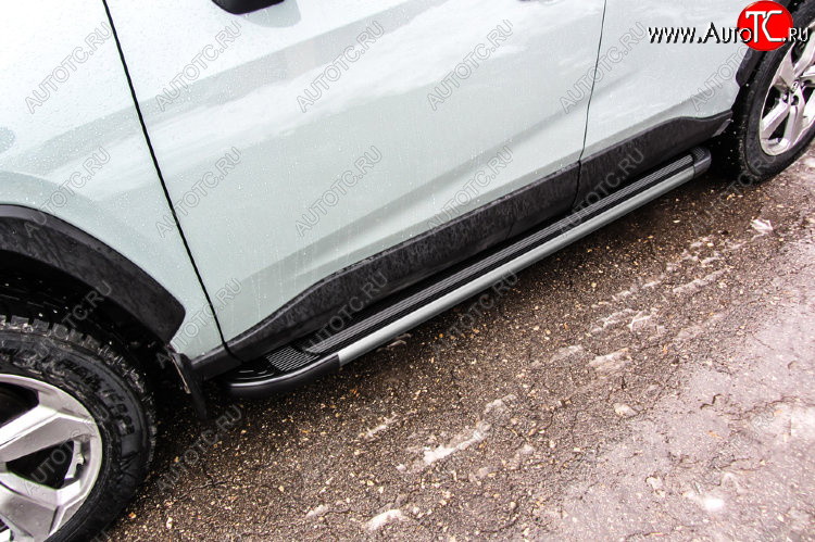 11 299 р. Пороги алюминиевые Luxe Black 1700 на  Toyota RAV4  XA50 (2018-2025) 5 дв. дорестайлинг (Luxe Black)  с доставкой в г. Керчь