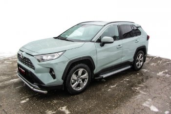 17 399 р. Пороги алюминиевые Slitkoff  Toyota RAV4  XA50 (2018-2025) 5 дв. дорестайлинг (Standart Silver)  с доставкой в г. Керчь. Увеличить фотографию 2
