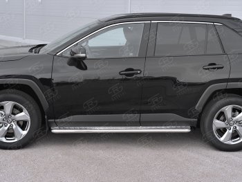 24 649 р. Пороги SLITKOFF d42 с листом  Toyota RAV4  XA50 (2018-2025) 5 дв. дорестайлинг (лист алюминий, труба нержавейка)  с доставкой в г. Керчь. Увеличить фотографию 2