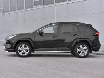 22 999 р. Пороги SLITKOFF d42 с листом Toyota RAV4 XA50 5 дв. дорестайлинг (2018-2025) (лист алюминий, труба сталь)  с доставкой в г. Керчь. Увеличить фотографию 3