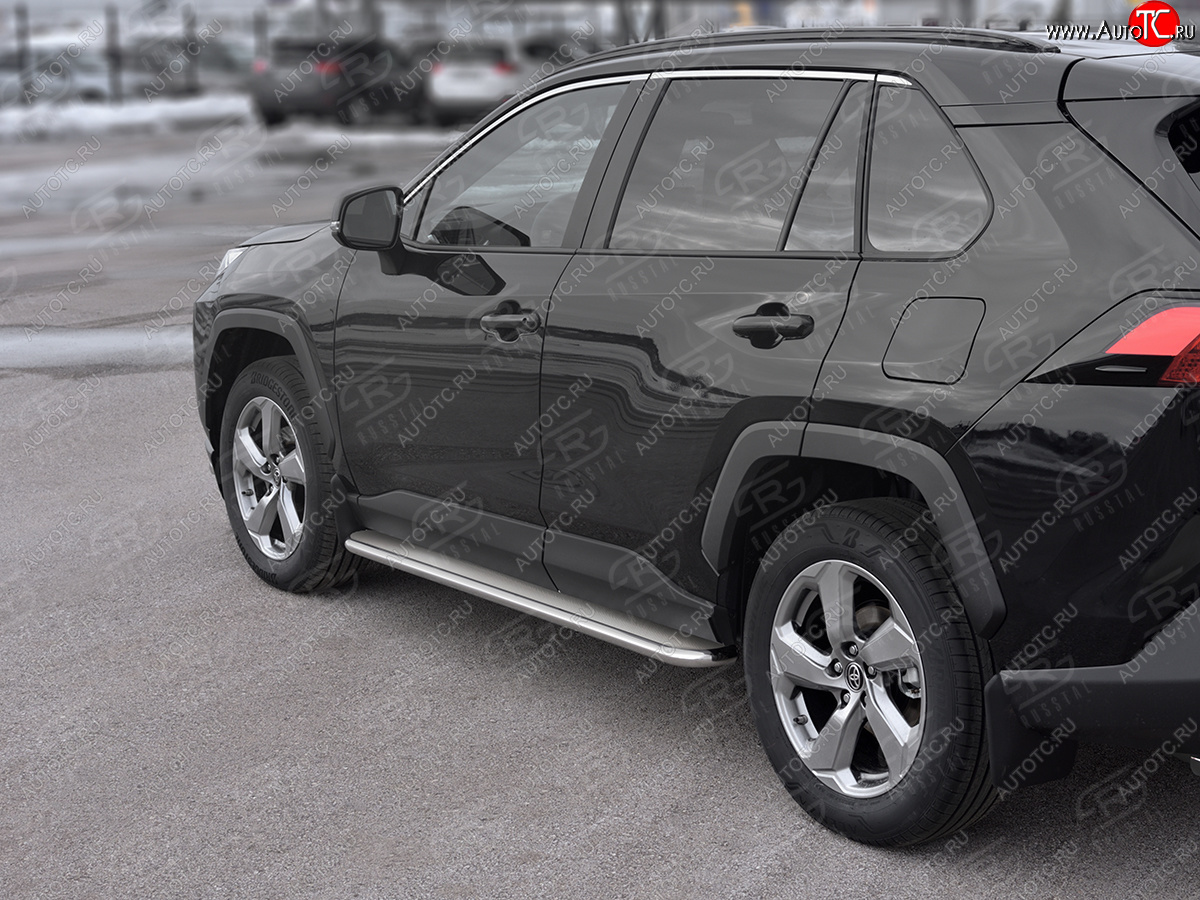 35 549 р. Пороги SLITKOFF d42 с листом  Toyota RAV4  XA50 (2018-2025) 5 дв. дорестайлинг (лист нержавейка, труба нержавейка)  с доставкой в г. Керчь