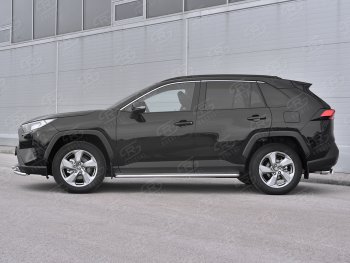 35 549 р. Пороги SLITKOFF d42 с листом  Toyota RAV4  XA50 (2018-2025) 5 дв. дорестайлинг (лист нержавейка, труба нержавейка)  с доставкой в г. Керчь. Увеличить фотографию 3