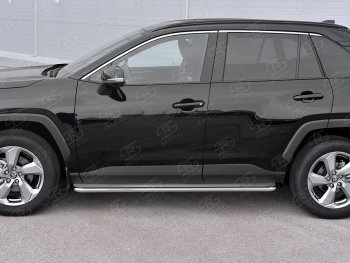 35 549 р. Пороги SLITKOFF d42 с листом  Toyota RAV4  XA50 (2018-2025) 5 дв. дорестайлинг (лист нержавейка, труба нержавейка)  с доставкой в г. Керчь. Увеличить фотографию 2