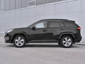 19 999 р. Защита порогов на SLITKOFF труба d63  Toyota RAV4  XA50 (2018-2025) 5 дв. дорестайлинг (защита порогов с закругленными торцами)  с доставкой в г. Керчь. Увеличить фотографию 2