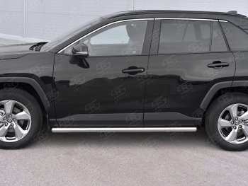 19 999 р. Защита порогов на SLITKOFF труба d63  Toyota RAV4  XA50 (2018-2025) 5 дв. дорестайлинг (защита порогов с закругленными торцами)  с доставкой в г. Керчь. Увеличить фотографию 3