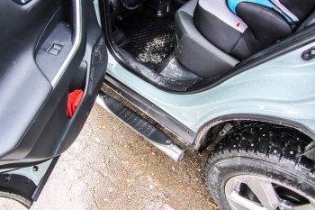 15 999 р. Защита порогов Slitkoff (Ø76 мм, с проступями)  Toyota RAV4  XA50 (2018-2025) 5 дв. дорестайлинг (Нержавейка)  с доставкой в г. Керчь. Увеличить фотографию 2