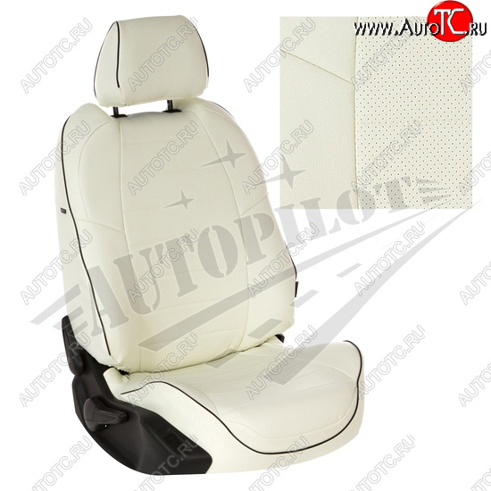 13 849 р. Чехлы сидений AUTOPILOT Экокожа (40/60 с подлокотником)  Toyota RAV4  XA50 (2018-2025) 5 дв. дорестайлинг (Белый + Белый)  с доставкой в г. Керчь