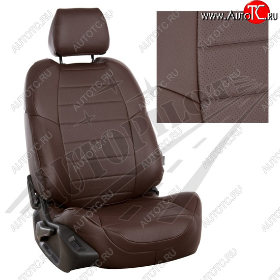 13 849 р. Чехлы сидений AUTOPILOT Экокожа (40/60 с подлокотником)  Toyota RAV4  XA50 (2018-2025) 5 дв. дорестайлинг (Шоколад + Шоколад)  с доставкой в г. Керчь