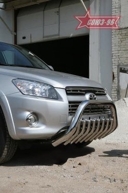 Защита переднего бампера Souz-96 (d76) Toyota RAV4 XA30 5 дв. удлиненный 1-ый рестайлинг (2009-2010)