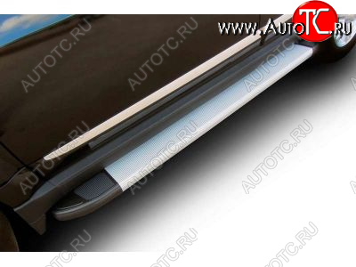 13 349 р. Пороги алюминиевые Slitkoff  Toyota RAV4  XA30 (2010-2013) 5 дв. 2-ой рестайлинг (Optima Silver)  с доставкой в г. Керчь