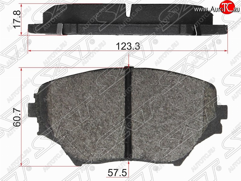 1 199 р. Колодки тормозные (передние) SAT Toyota RAV4 CA20 3 дв. дорестайлинг (2000-2003)  с доставкой в г. Керчь