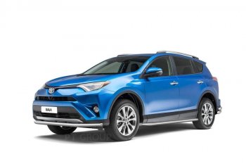25 919 р. Порожки для ног из трубы Ø51 с алюминиевой площадкой Petroil Tuning  Toyota RAV4  XA40 (2012-2019) 5 дв. дорестайлинг, 5 дв. рестайлинг (Нержавеющая полированная сталь)  с доставкой в г. Керчь. Увеличить фотографию 2