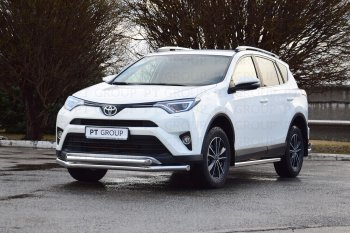 26 239 р. Защита порогов из трубы Ø63 Petroil Tuning Toyota RAV4 XA40 5 дв. рестайлинг (2015-2019) (Нержавеющая полированная сталь)  с доставкой в г. Керчь. Увеличить фотографию 4