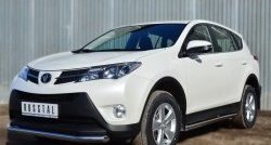 73 999 р. Защита порогов из круглой трубы диаметром 63 мм Russtal Toyota RAV4 XA40 5 дв. дорестайлинг (2012-2015) (Защита порогов с со скосами на торцах (вариант 1))  с доставкой в г. Керчь. Увеличить фотографию 4