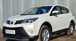 83 999 р. Защита порогов с пластиковыми вставками для ног из круглой трубы диаметром 76 мм Russtal Toyota RAV4 XA40 5 дв. дорестайлинг (2012-2015) (Защита порогов с со скосами на торцах (вариант 1))  с доставкой в г. Керчь. Увеличить фотографию 12
