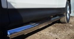 83 999 р. Защита порогов с пластиковыми вставками для ног из круглой трубы диаметром 76 мм Russtal Toyota RAV4 XA40 5 дв. дорестайлинг (2012-2015) (Защита порогов с со скосами на торцах (вариант 1))  с доставкой в г. Керчь. Увеличить фотографию 10