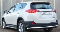 14 999 р. Одинарная защита заднего бампера из трубы диаметром 63 мм SLITKOFF  Toyota RAV4  XA40 (2012-2015) 5 дв. дорестайлинг  с доставкой в г. Керчь. Увеличить фотографию 2