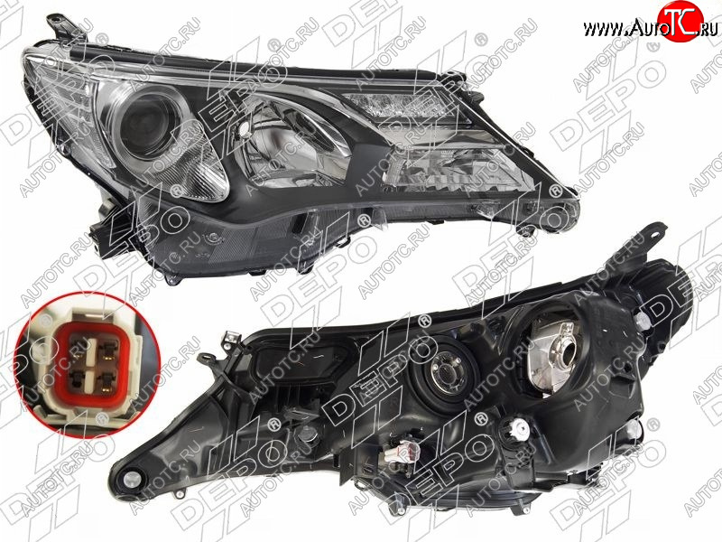 25 749 р. Правая фара (ксенон, LED, с электрокорректором, Евросвет) DEPO  Toyota RAV4  XA40 (2012-2015) 5 дв. дорестайлинг  с доставкой в г. Керчь