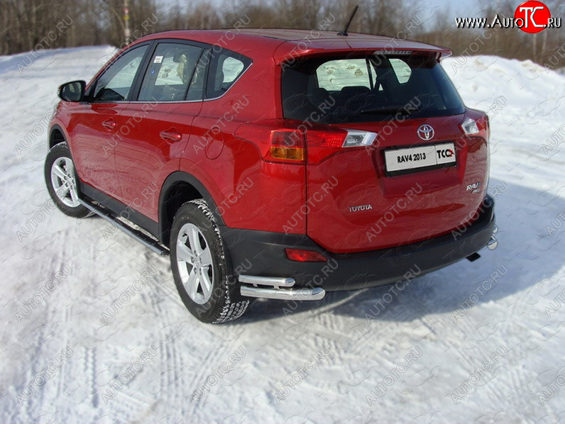 21 999 р. Защита заднего бампера (уголки двойные) ТСС 60,3/42,4 мм  Toyota RAV4  XA40 (2012-2015) 5 дв. дорестайлинг  с доставкой в г. Керчь