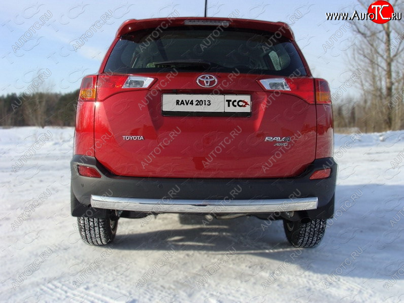 21 999 р. Защита заднего бампера (овальная) ТСС (нержавейка d75х42 мм)  Toyota RAV4  XA40 (2012-2015) 5 дв. дорестайлинг  с доставкой в г. Керчь