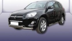 Двойная защита переднего бампера из двух труб диаметром 76 и 57 мм Slitkoff Toyota RAV4  XA30 (2009-2010) 5 дв. удлиненный 1-ый рестайлинг