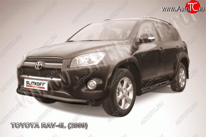 8 499 р. Защита переднего бампера из трубы d76 Slitkoff Toyota RAV4 XA30 5 дв. удлиненный 1-ый рестайлинг (2009-2010) (Цвет: серебристый)  с доставкой в г. Керчь