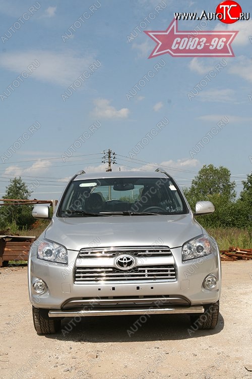 11 114 р. Защита переднего бампера одинарная длинная база Souz-96 (d60) Toyota RAV4 XA30 5 дв. удлиненный 1-ый рестайлинг (2009-2010)  с доставкой в г. Керчь