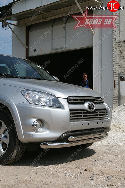 3 194 р. Защита переднего бампера двойная Souz-96 (d76/60) Toyota RAV4 XA30 5 дв. удлиненный 1-ый рестайлинг (2009-2010)  с доставкой в г. Керчь