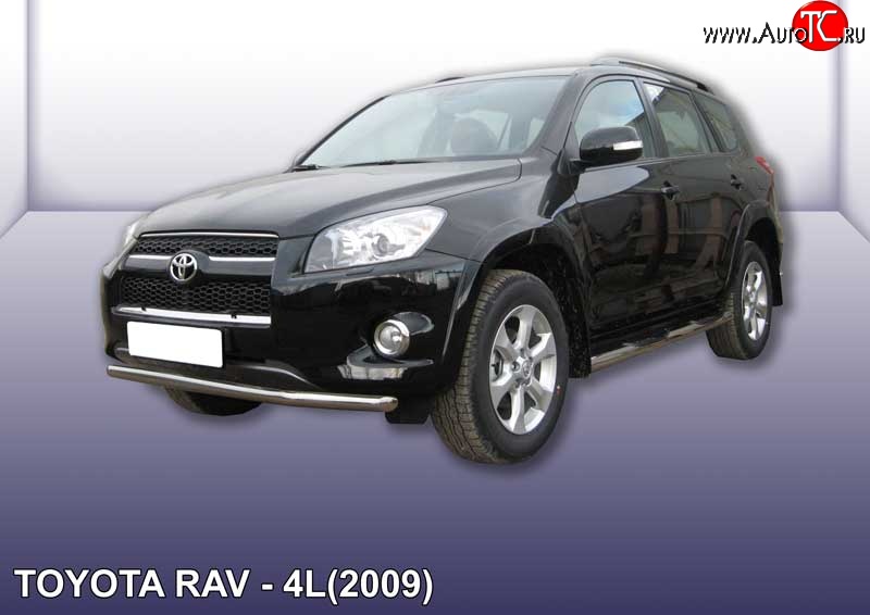 10 599 р. Одинарная защита переднего бампера из трубы диаметром 57 мм Slitkoff Toyota RAV4 XA30 5 дв. удлиненный 1-ый рестайлинг (2009-2010) (Цвет: нержавеющая полированная сталь)  с доставкой в г. Керчь