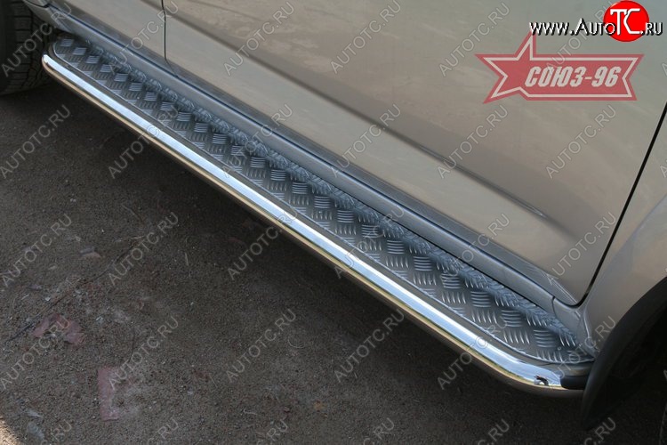 15 524 р. Защита порогов с листом Souz-96 (d60). Toyota RAV4 XA30 5 дв. удлиненный 1-ый рестайлинг (2009-2010)  с доставкой в г. Керчь
